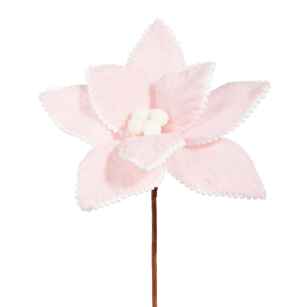 Raz Imports <br> Florals & Sprays <br> Pink Poinsettia Pick (33cm)