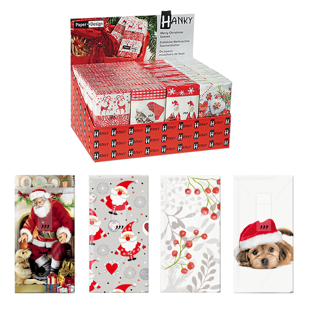 Christmas Tissues - Red Christmas Theme <br> 4 Assorted