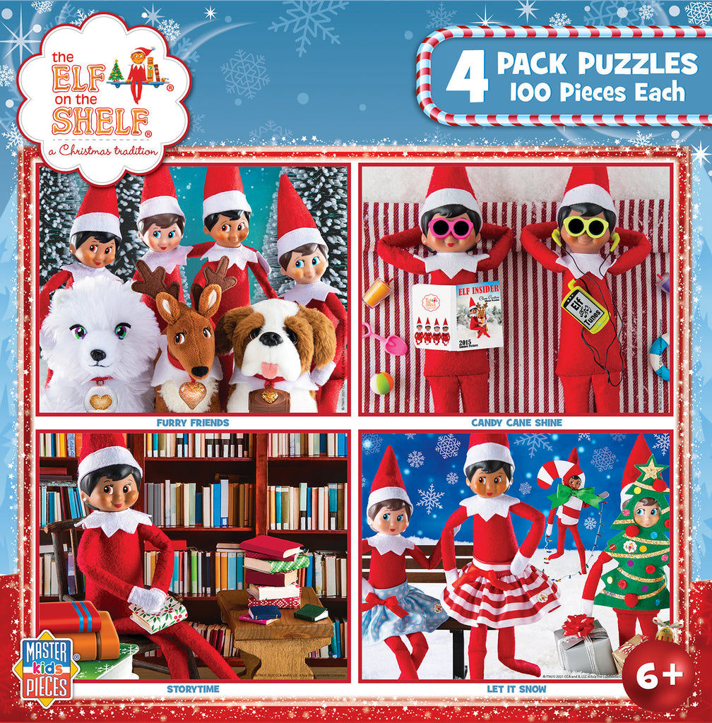 Elf on the Shelf 2023 <br> Elf on the Shelf 4 Puzzle Pack <br> 100 Piece Puzzles