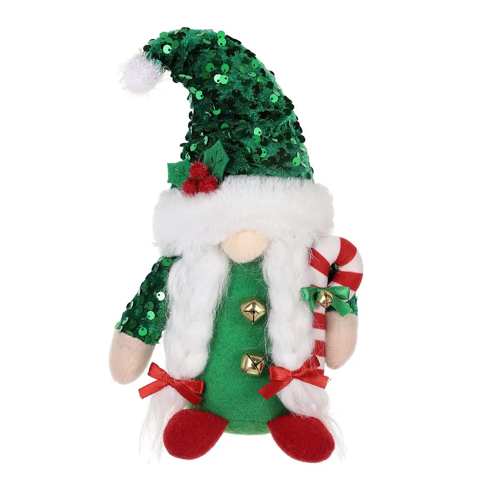 Bristlebrush Designs <br> Christmas Gnome Elf <br> Green Sequin