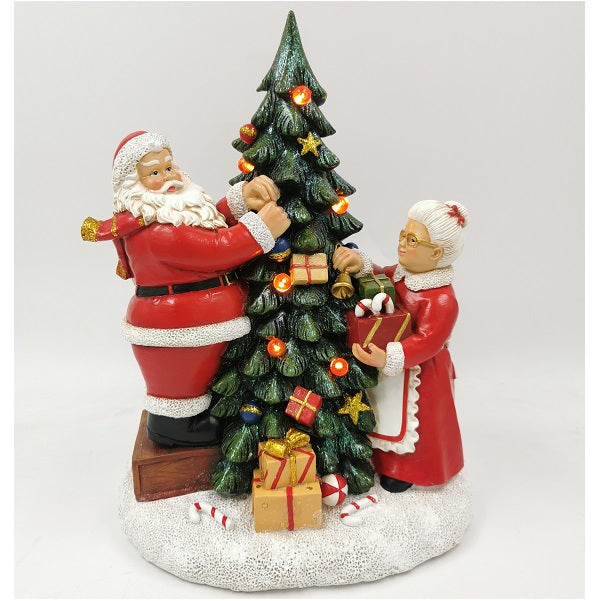 Festive Choice <br>Santa & Mrs Claus Decorating Tree (30cm)