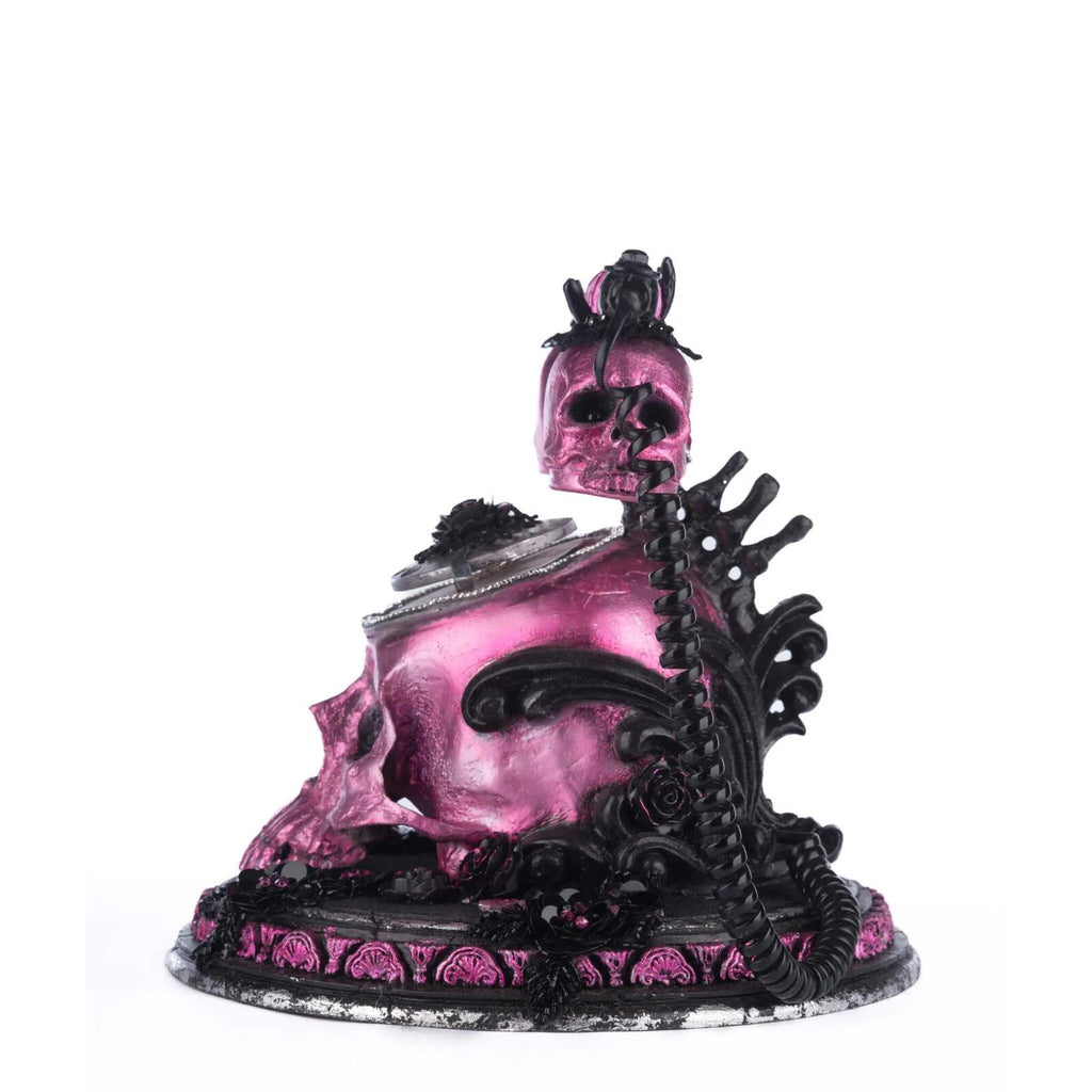 PRE-ORDER 2024 <br> Katherine's Collection <br> Pink Panic Possession <br> Skull and Rosese Telephone (27cm) - $269