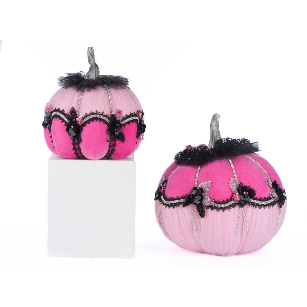 PRE-ORDER 2024 <br> Katherine's Collection <br> Pink Panic Possession <br> Pumpkins <br> Set of 2 (28cm) - $399