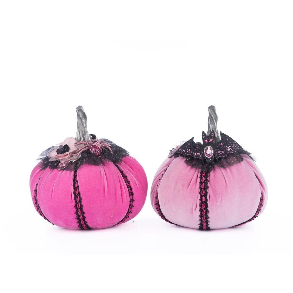 PRE-ORDER 2024 <br> Katherine's Collection <br> Pink Panic Possession <br> Stuffed Pumpkins <br> Set of 2 (23cm) - $399