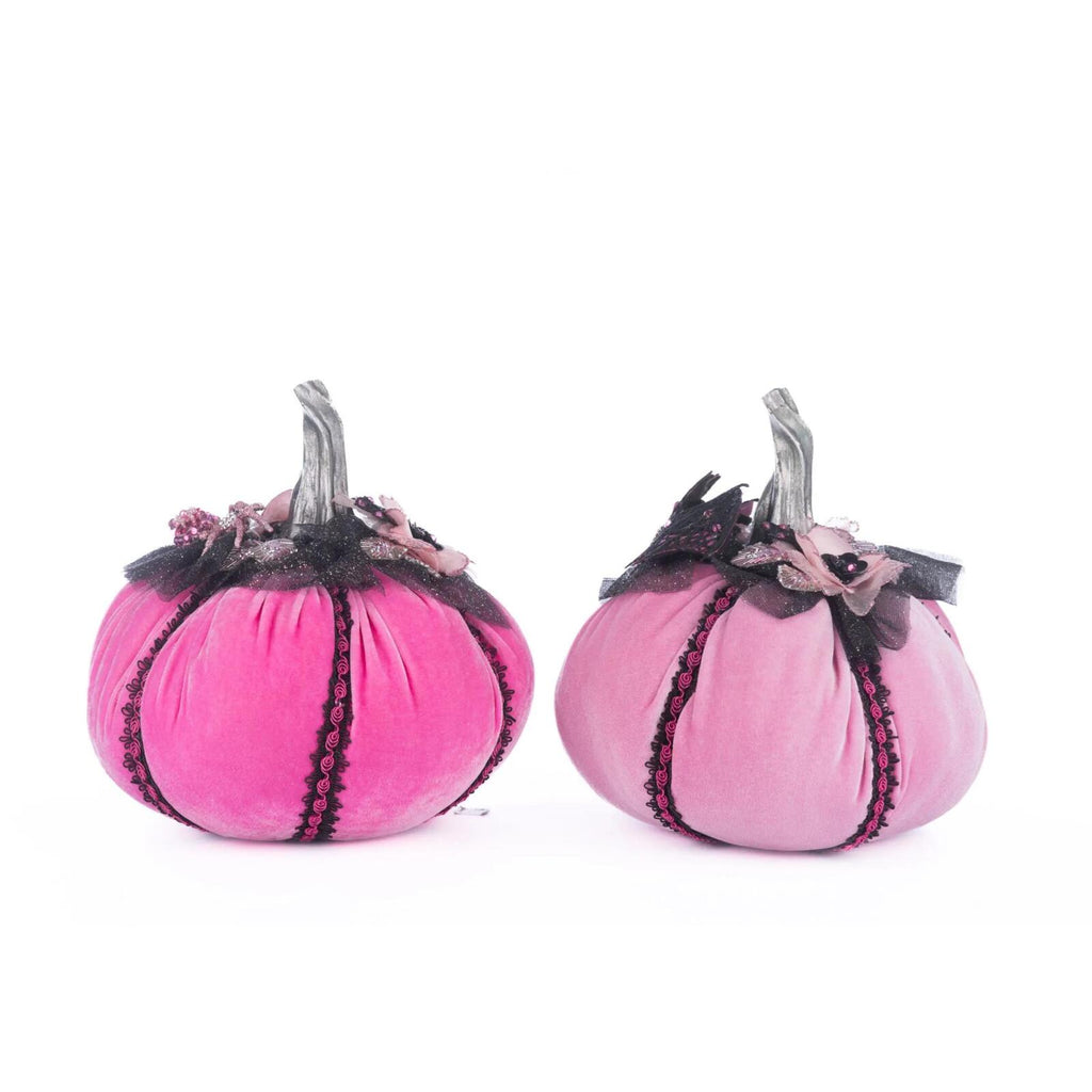 PRE-ORDER 2024 <br> Katherine's Collection <br> Pink Panic Possession <br> Stuffed Pumpkins <br> Set of 2 (23cm) - $399