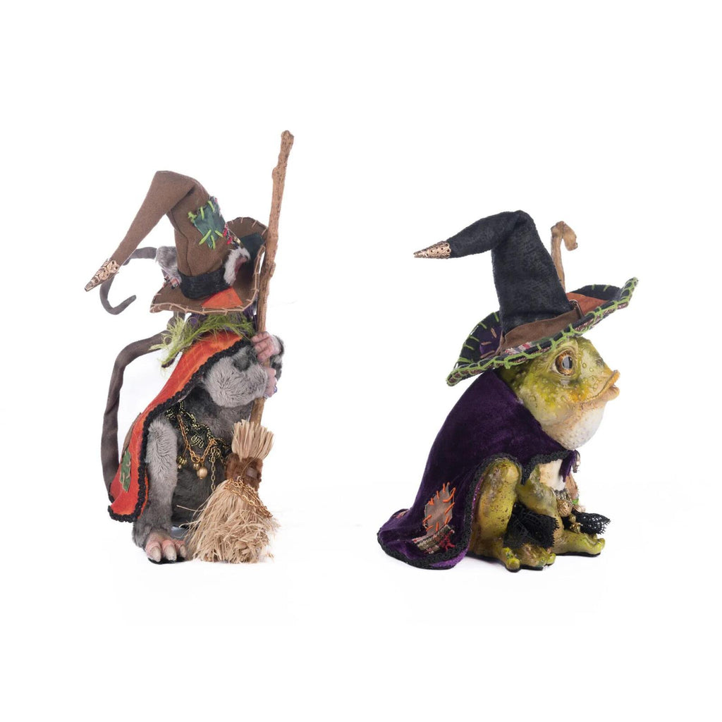 PRE-ORDER 2024 <br> Katherine's Collection <br> Broomstick Acres <br> Rat and Frog Witches <br> Set of 2 (28cm) - $499
