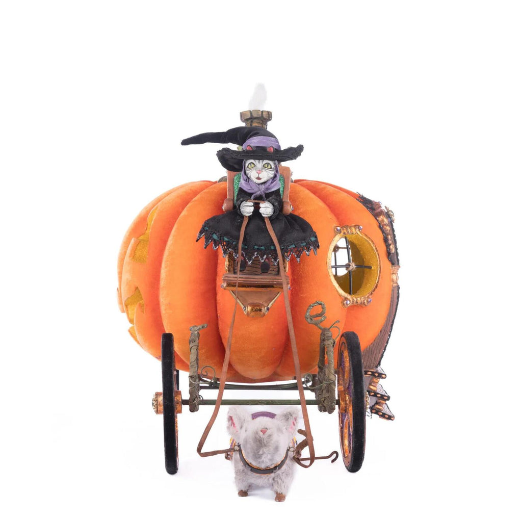 PRE-ORDER 2024 <br> Katherine's Collection <br> Jacks and Cats <br> Enchanted Pumpkin Carriage (37cm) - $1149