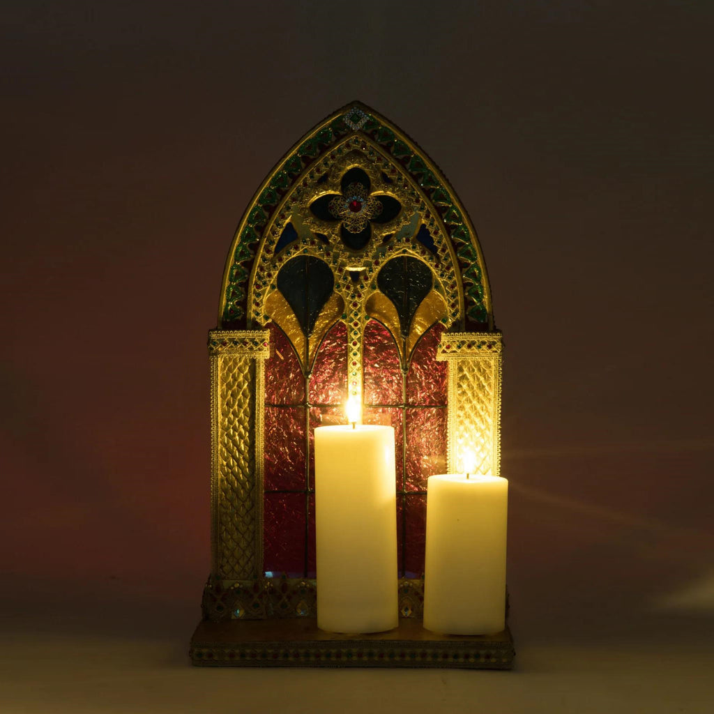 PRE-ORDER 2024 (CLOSES 26th February) <br> Katherine's Collection <br> Christmas Castle <br> Pillar Candle Holder (56cm) - $569