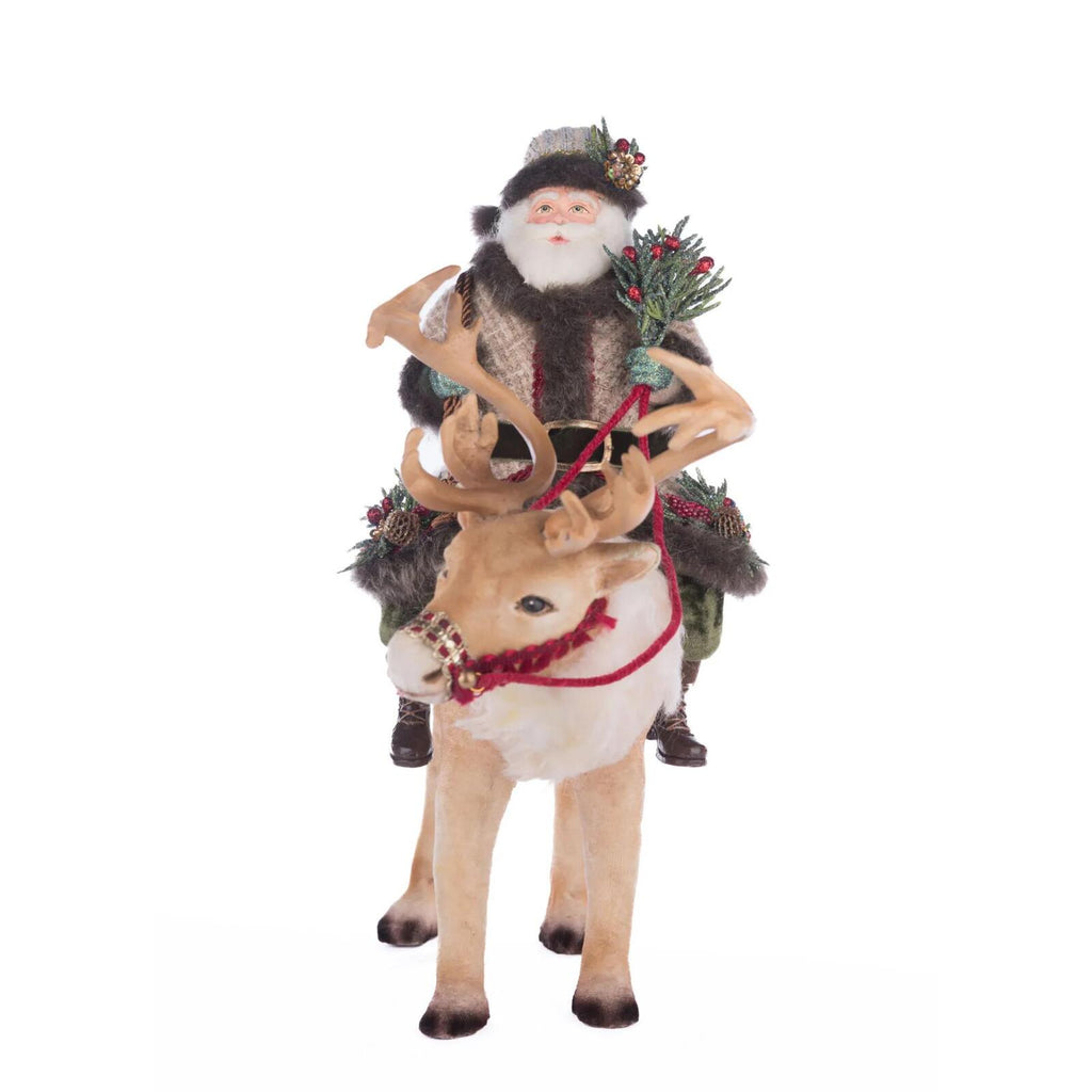 PRE-ORDER 2024 <br> Katherine's Collection <br> North Country Christmas <br> Santa Riding Caribou (38cm) - $449