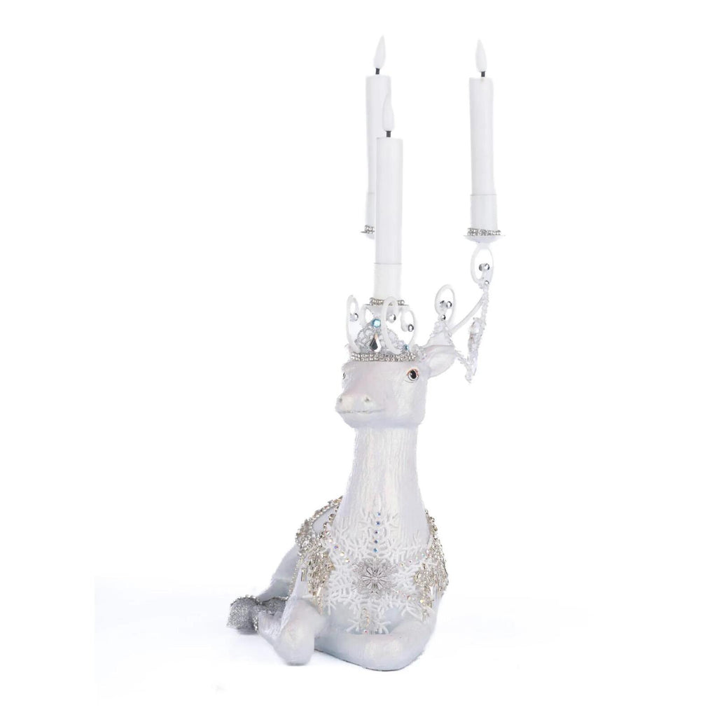 PRE-ORDER 2024  <br> Katherine's Collection <br> Crystal Kingdom <br> Sitting Deer Candle Holder (29cm) - $349
