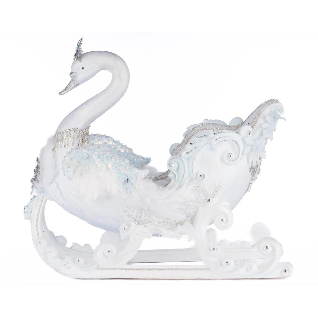 PRE-ORDER 2024 (CLOSES 26th February) <br> Katherine's Collection <br> Crystal Kingdom <br> Dazzling Swan Sleigh (46cm) - $899