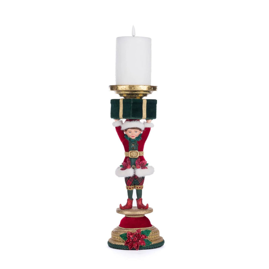 PRE-ORDER 2024 <br> Katherine's Collection <br> Holiday Magic <br> Elf Candlestick (33cm) - $299