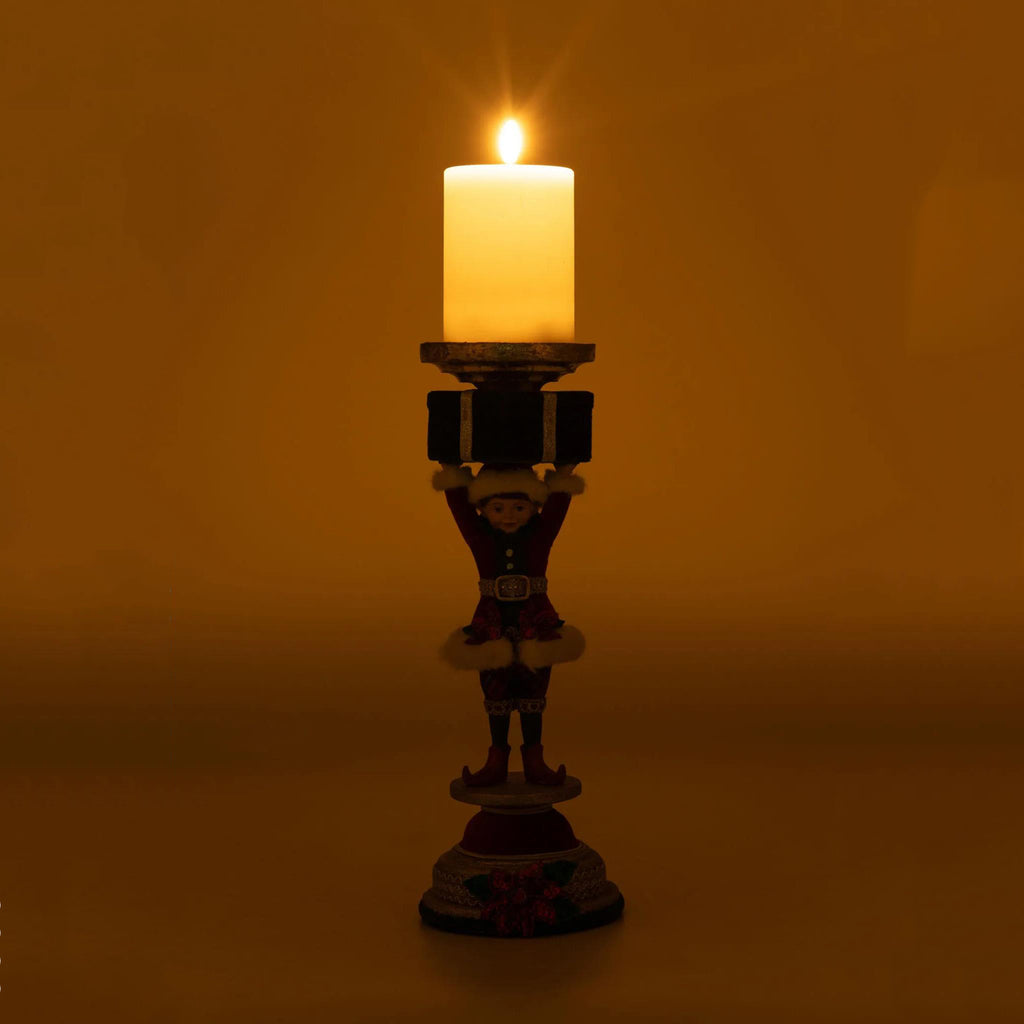 PRE-ORDER 2024 <br> Katherine's Collection <br> Holiday Magic <br> Elf Candlestick (33cm) - $299