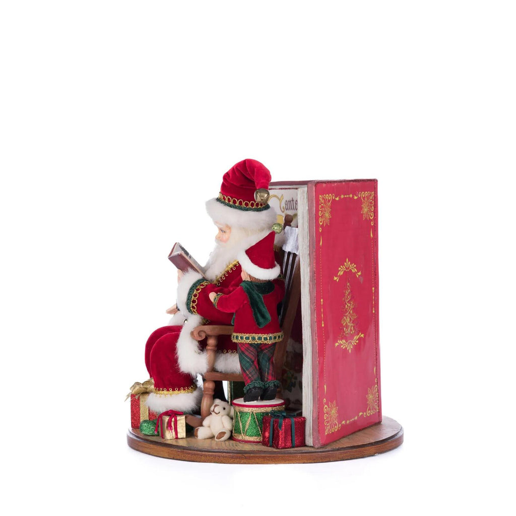 PRE-ORDER 2024 (CLOSES 26th February) <br> Katherine's Collection <br> Holiday Magic <br> Rotating Santa With Elves Rotating Book Scene (27cm) - $529