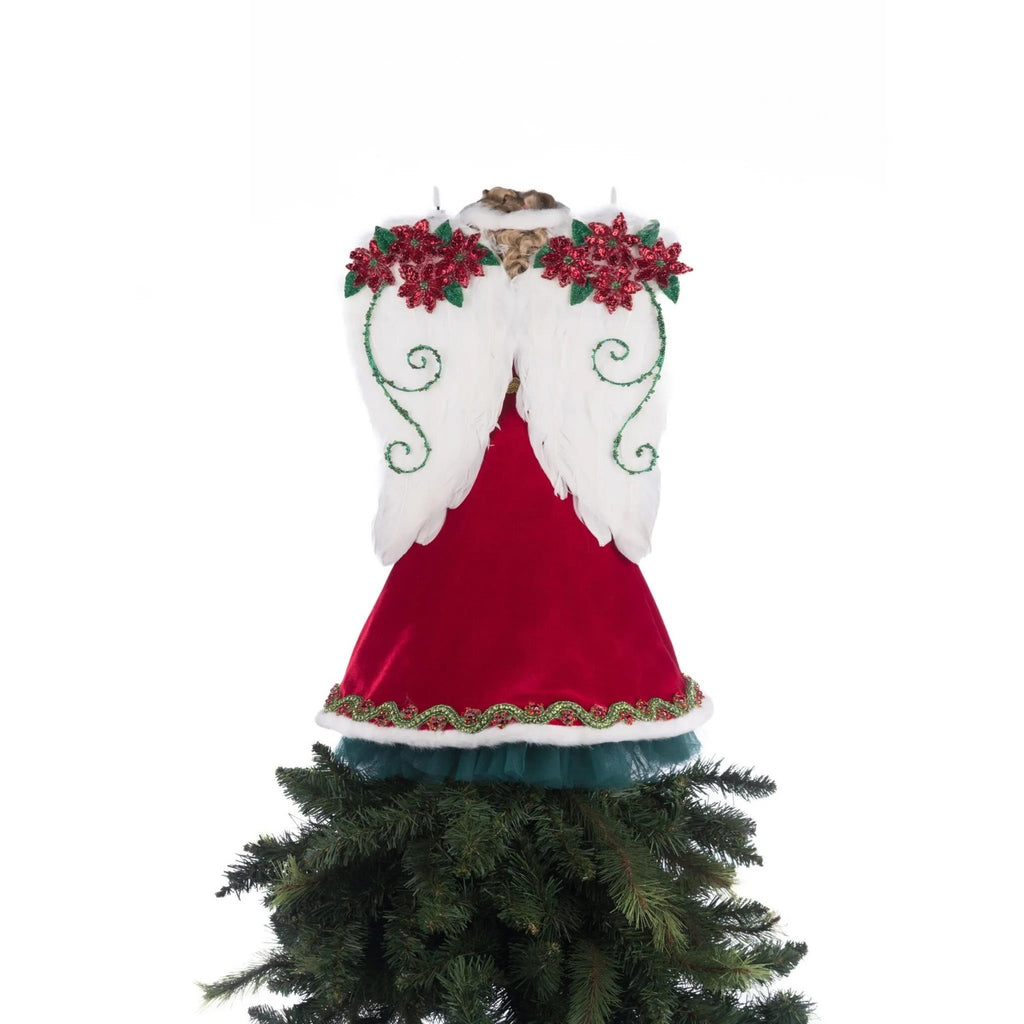 PRE-ORDER 2024 (CLOSES 26th February) <br> Katherine's Collection <br> Holiday Magic <br> Penelope Poinsettia Angel Tree Topper (51cm) - $629
