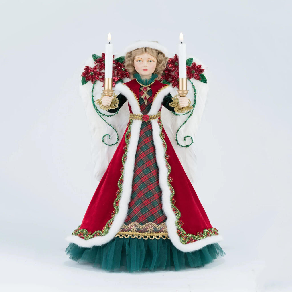 PRE-ORDER 2024 (CLOSES 26th February) <br> Katherine's Collection <br> Holiday Magic <br> Penelope Poinsettia Angel Tree Topper (51cm) - $629
