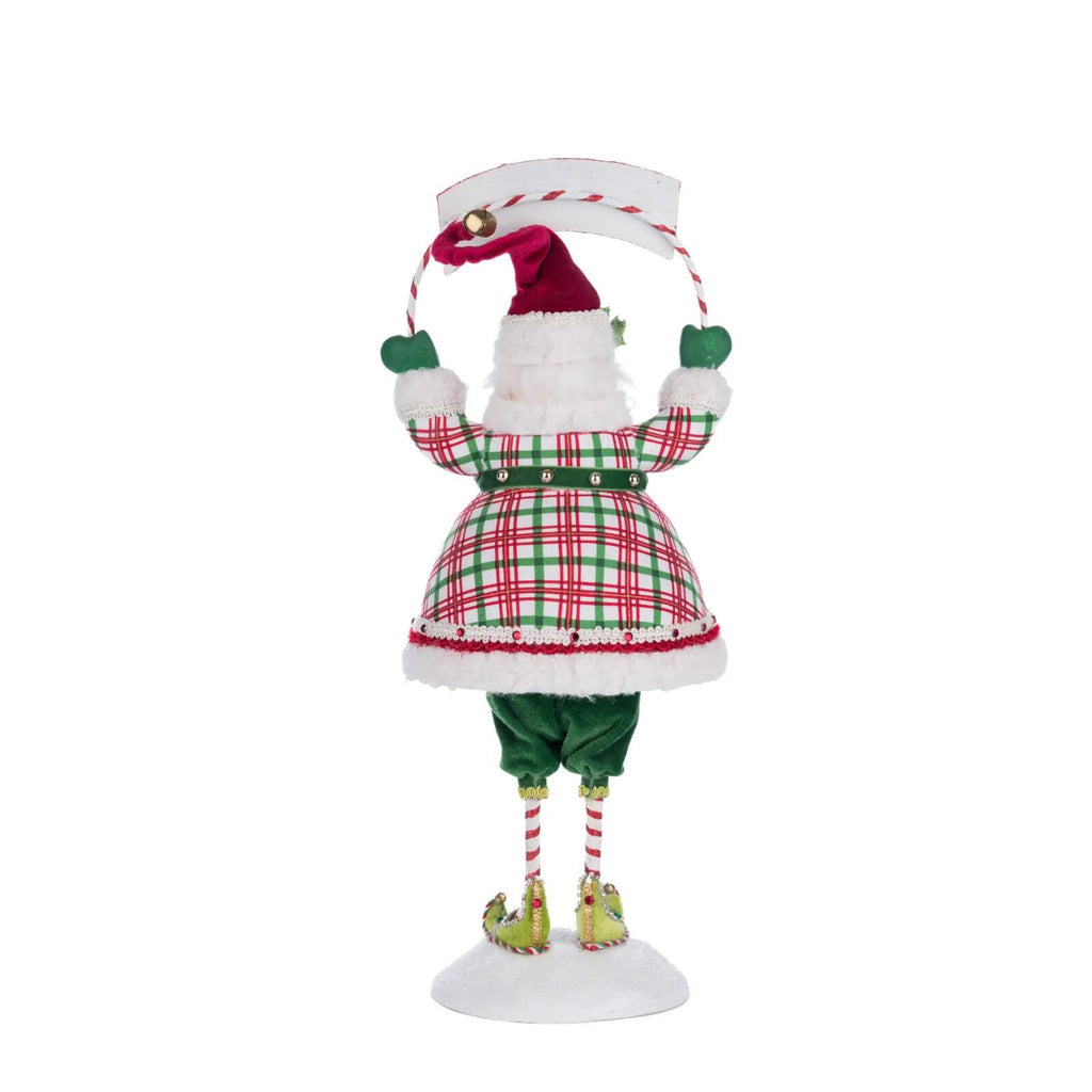 PRE-ORDER 2024 (CLOSES 26th February) <br> Katherine's Collection <br> Village of Holly Woods <br> Silly Santa With Sign (37cm) - $279