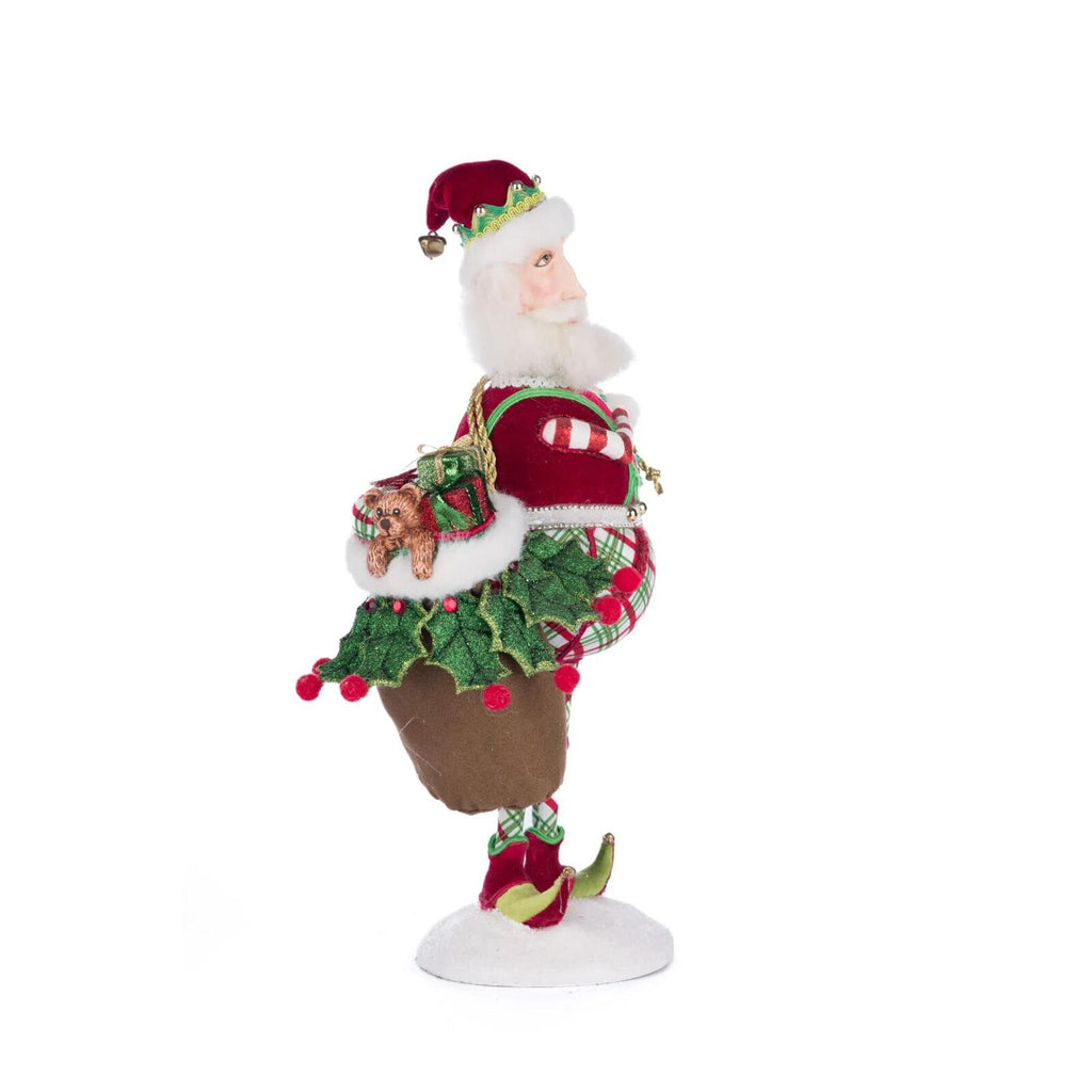 PRE-ORDER 2024 (CLOSES 26th February) <br> Katherine's Collection <br> Village of Holly Woods <br> Silly Santa With Bag (37cm) - $229