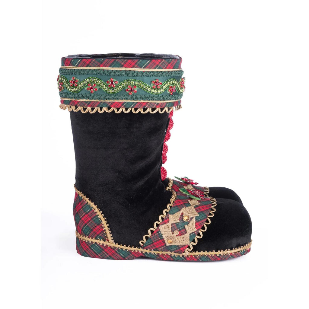 PRE-ORDER 2024 <br> Katherine's Collection <br> Holiday Magic <br> Tabletop Black Boots (30cm) - $279