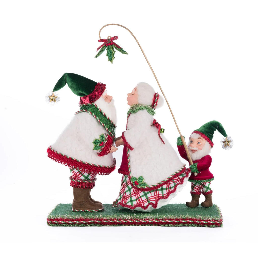 PRE-ORDER 2024 (CLOSES 26th February) <br> Katherine's Collection <br> Village of Holly Woods <br> Mr & Mrs Claus Under The Mistletoe (37cm) - $399