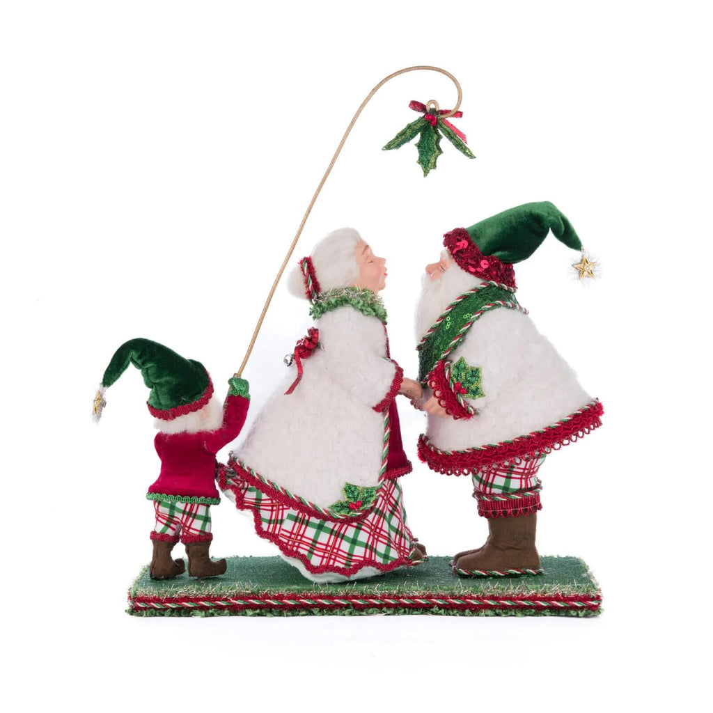 PRE-ORDER 2024 (CLOSES 26th February) <br> Katherine's Collection <br> Village of Holly Woods <br> Mr & Mrs Claus Under The Mistletoe (37cm) - $399