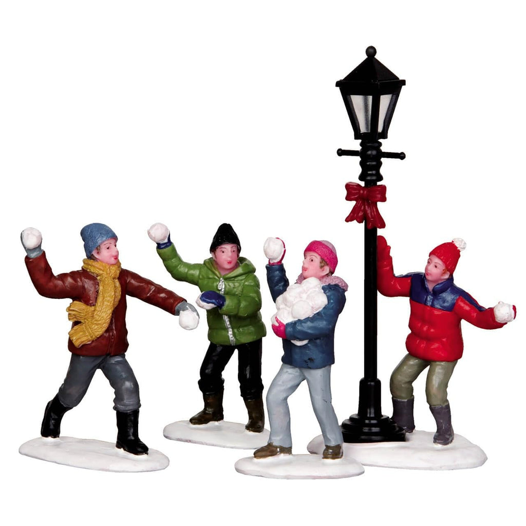 Lemax Figurine <br> Snowball Fight, Set Of 4
