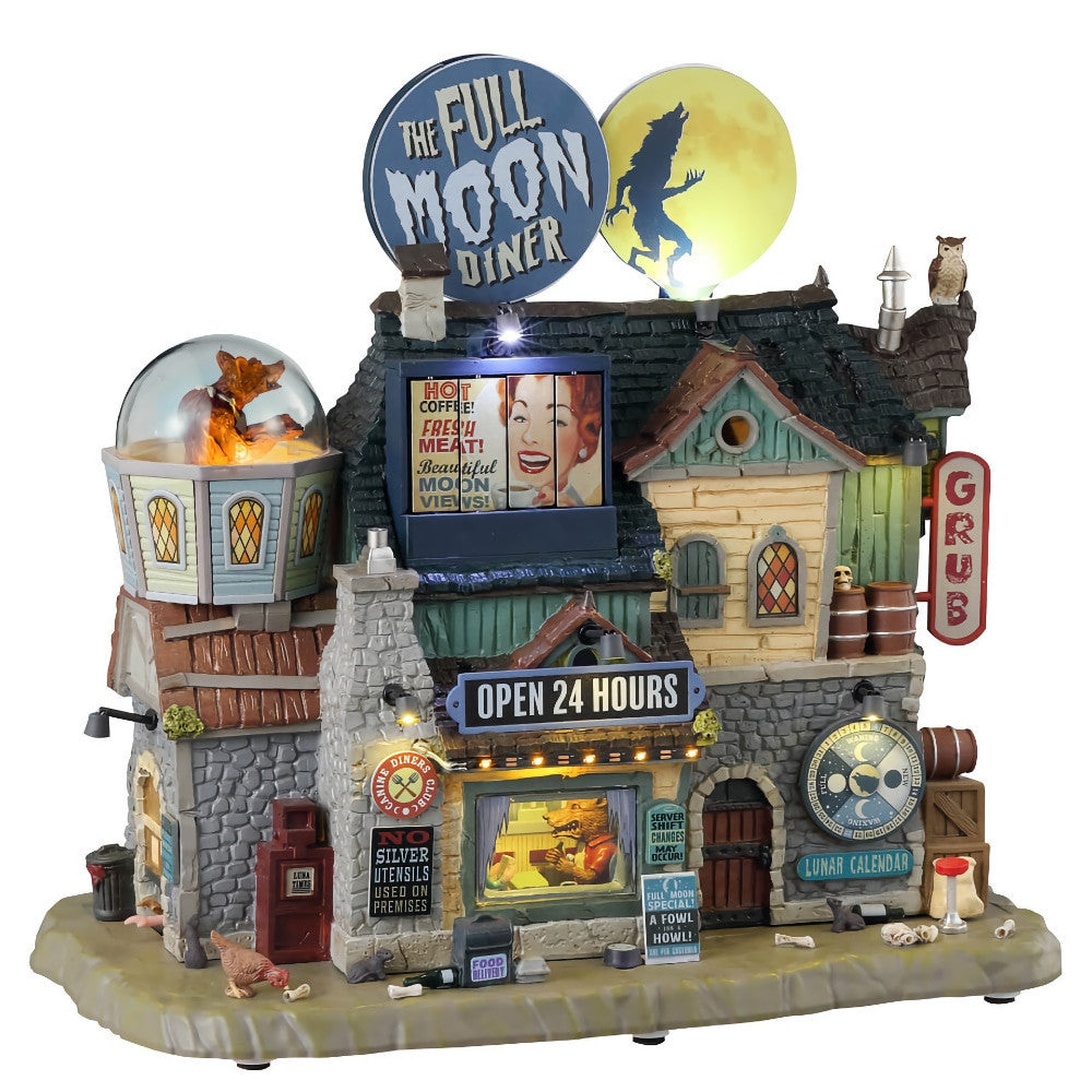 LEMAX PRE-ORDER <br> Spooky Town Sights & Sounds <br> The Full Moon Diner - $325