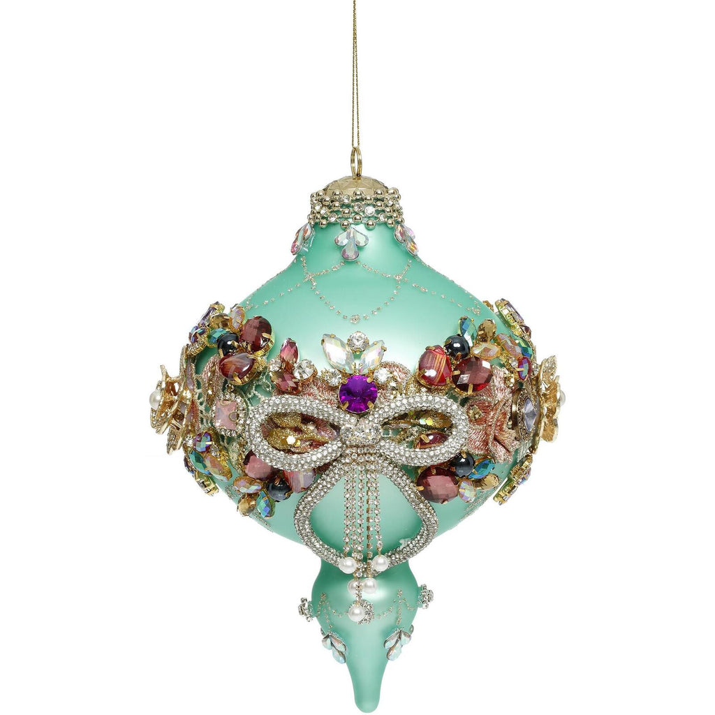 Mark Roberts Pre-Order 2024 <br> Hanging Ornament <br> King's Jewels Extra Fancy Turquoise Finial  (21cm)