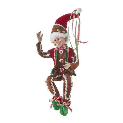 RAZ Imports Elves <br> 16" Gingerbread Posable Elf (40cm)