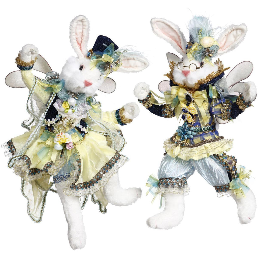 Mark Roberts Easter Collection <BR> Mr/Mrs Blue Rabbit Fairy (Set of 2) <br> Medium (44cm)