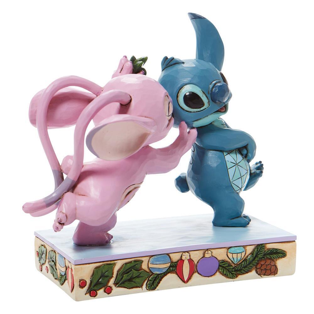 SALE - 30% OFF <br> DISNEY TRADITIONS <br> Angel and Stitch <BR> "Mistletoe Kisses"
