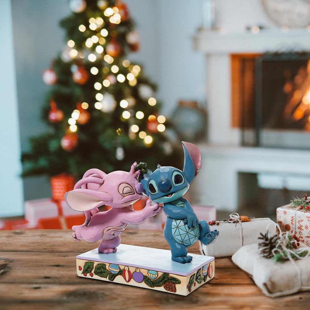 DISNEY TRADITIONS <br> Angel and Stitch <BR> "Mistletoe Kisses"