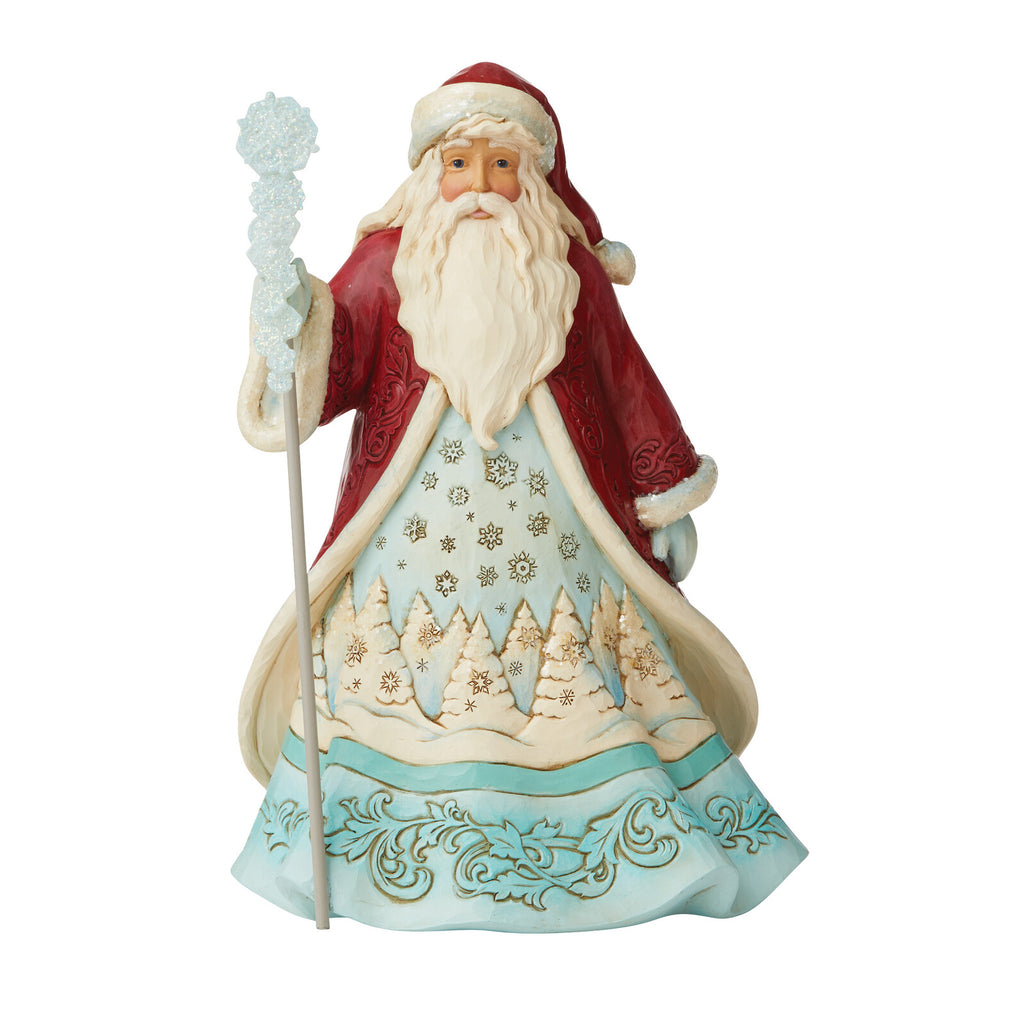Heartwood Creek <br> Santa with Snowflakes (26cm) <br> "Ice and Snow Can Warm The Soul"