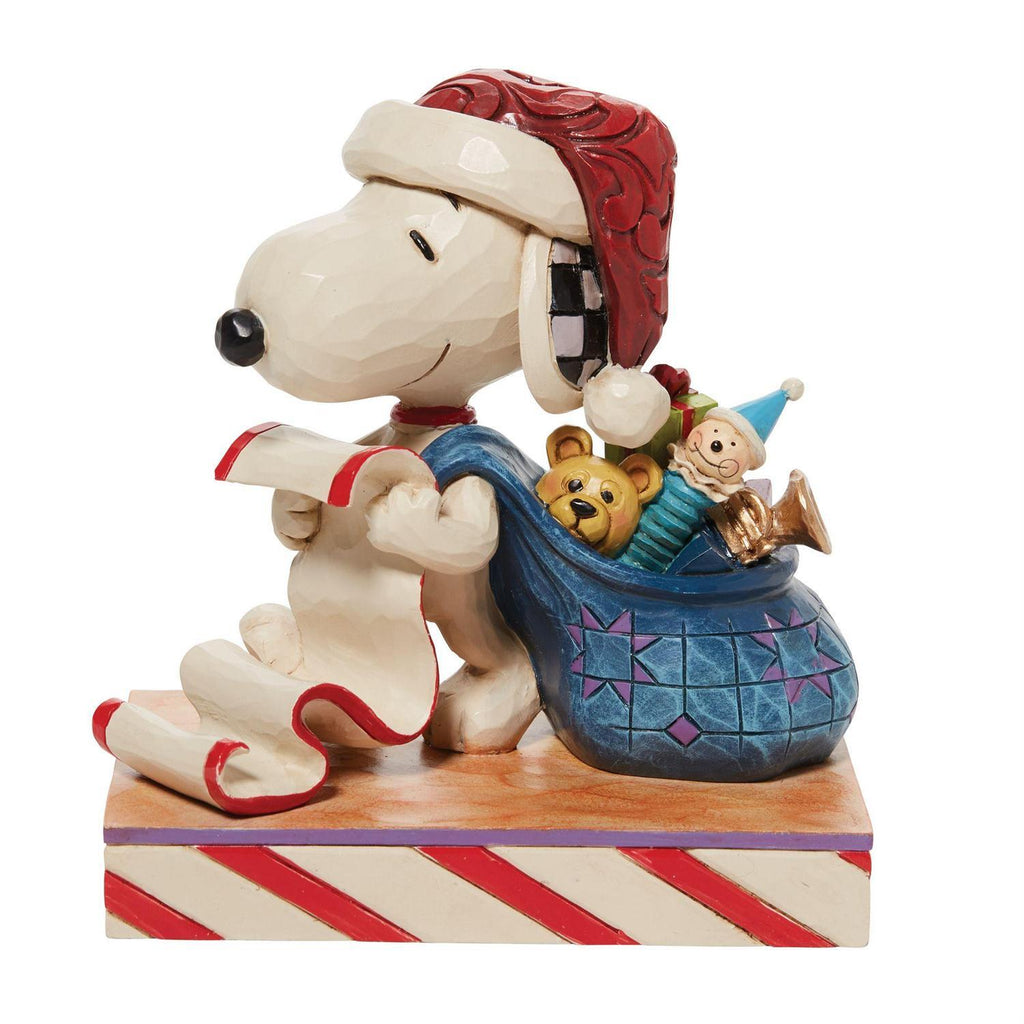 Peanuts by Jim Shore <br> Santa Snoopy With List and Bag <br> "Checking It Twice"