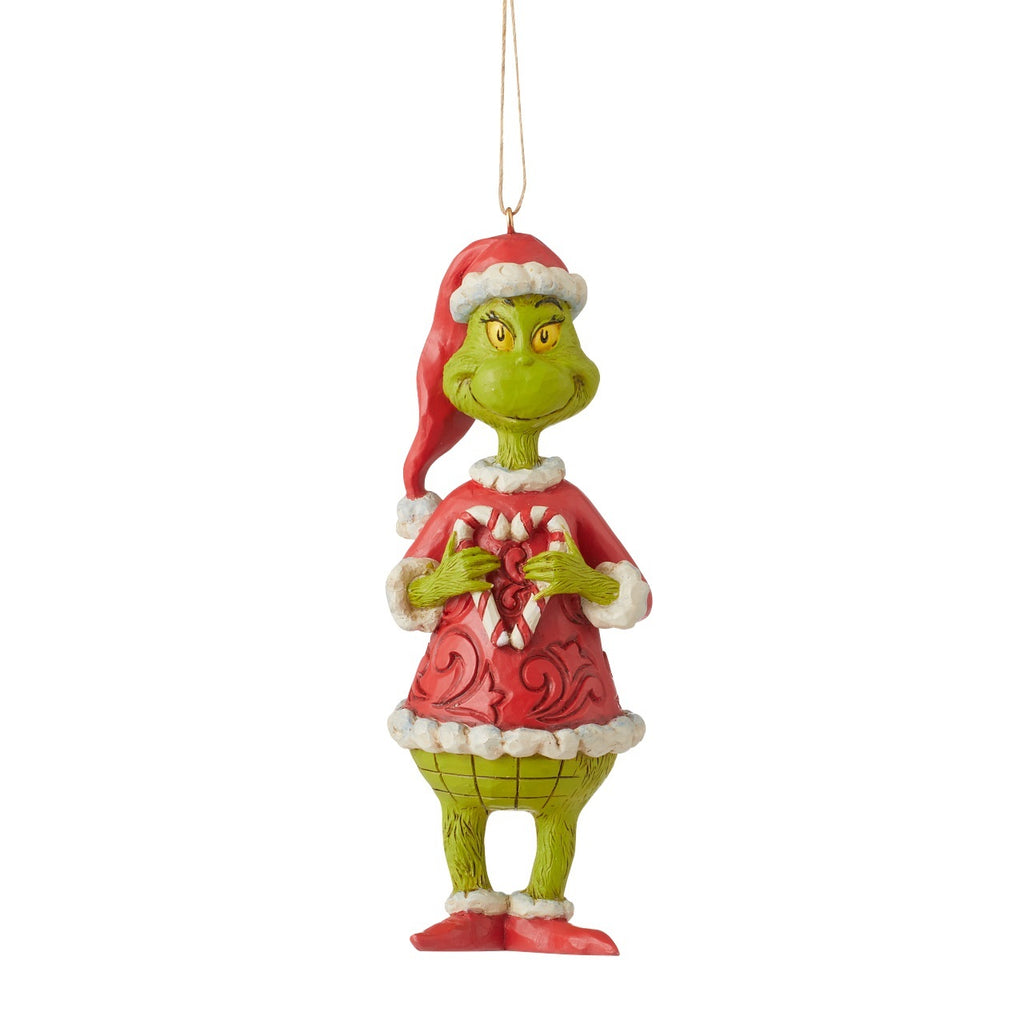 Grinch by Jim Shore <br> 13.5cm Grinch Holding Candy Cane <br> Hanging Ornament