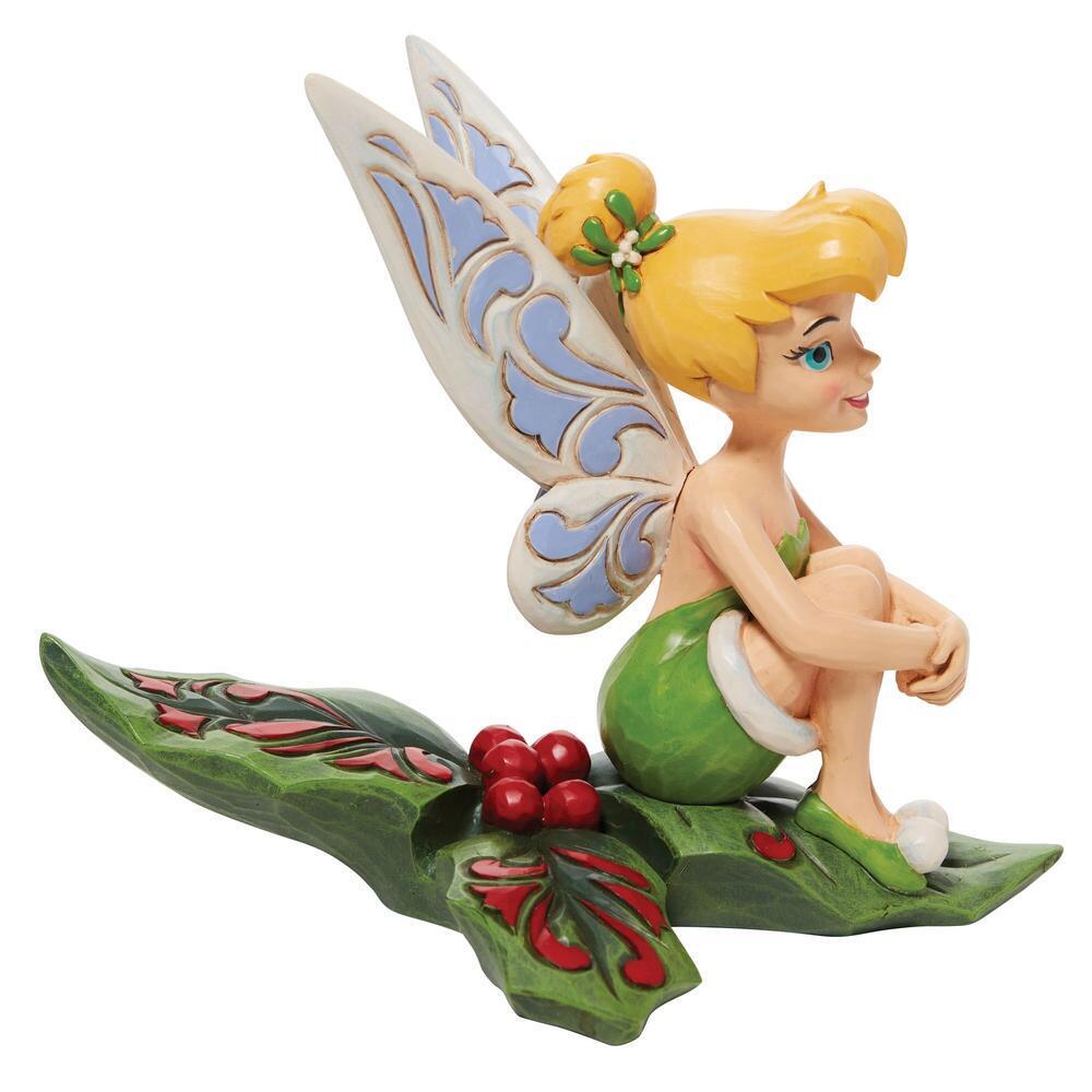 DISNEY TRADITIONS<BR> Tinkerbell Sitting On Holly <br> "Happy Holly-days"