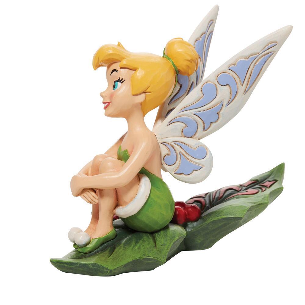 DISNEY TRADITIONS<BR> Tinkerbell Sitting On Holly <br> "Happy Holly-days"