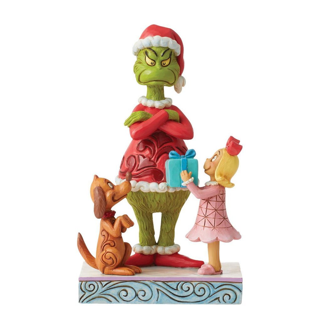Grinch by Jim Shore <br> Max and Cindy Giving Gift to Grinch (18cm)