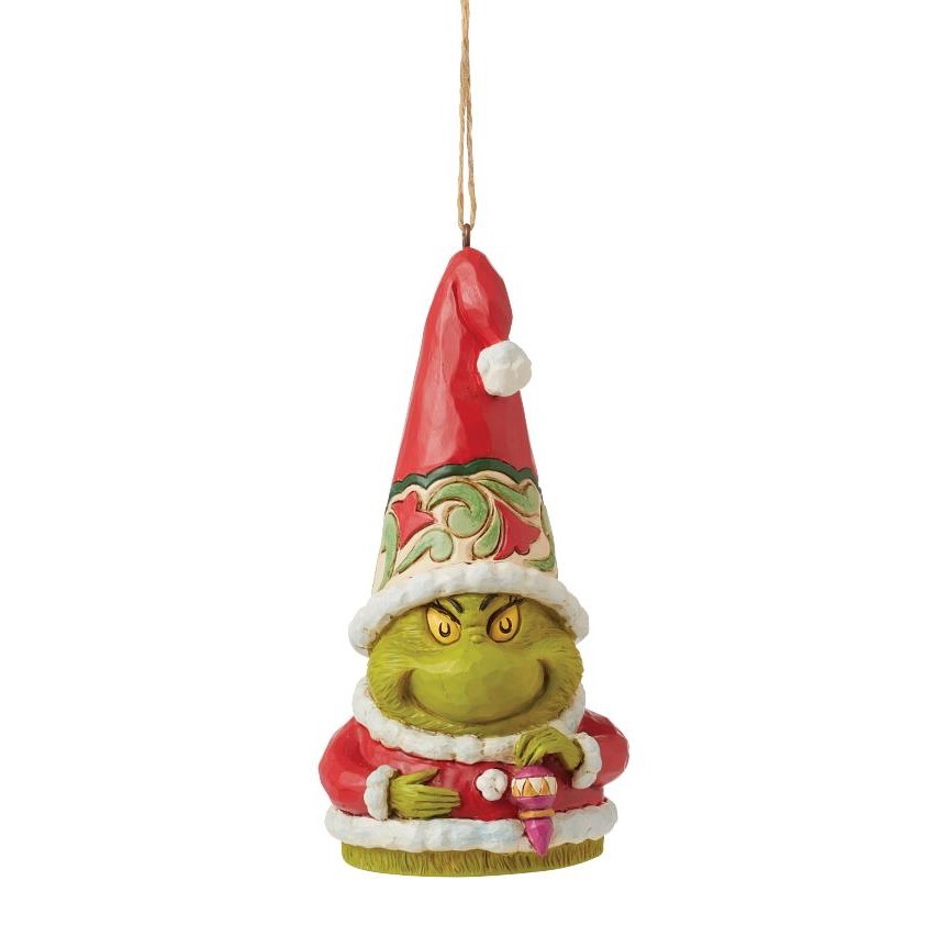 New 2023 <br> Grinch by Jim Shore <br> 14.6cm Grinch Gnome With Ornament <br> Hanging Ornament
