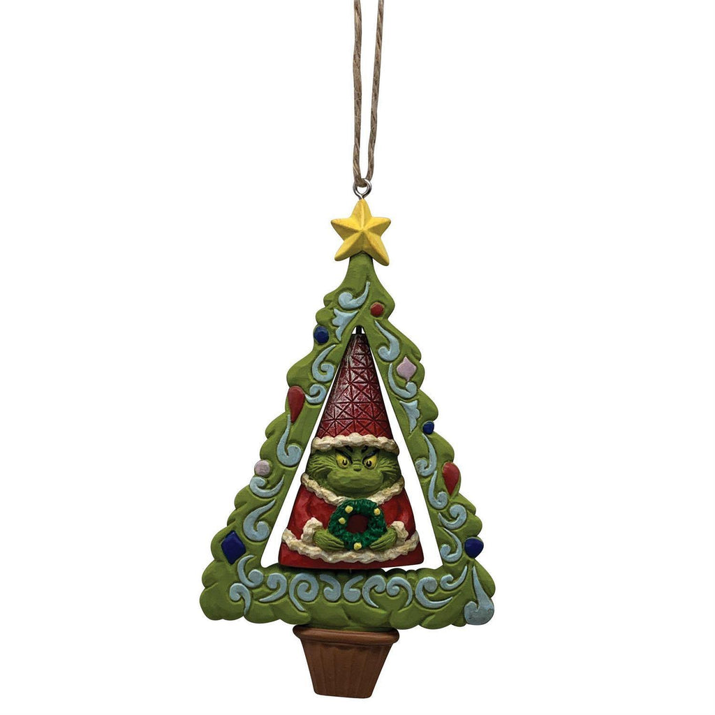 Grinch by Jim Shore <br> Grinch Gnome/Tree Rotating (12cm) <br> Hanging Ornament