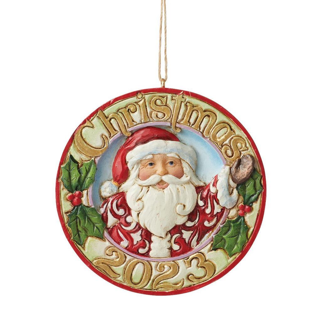 Heartwood Creek  <br> Jolly Santa Dated Disc <br> Hanging Ornament