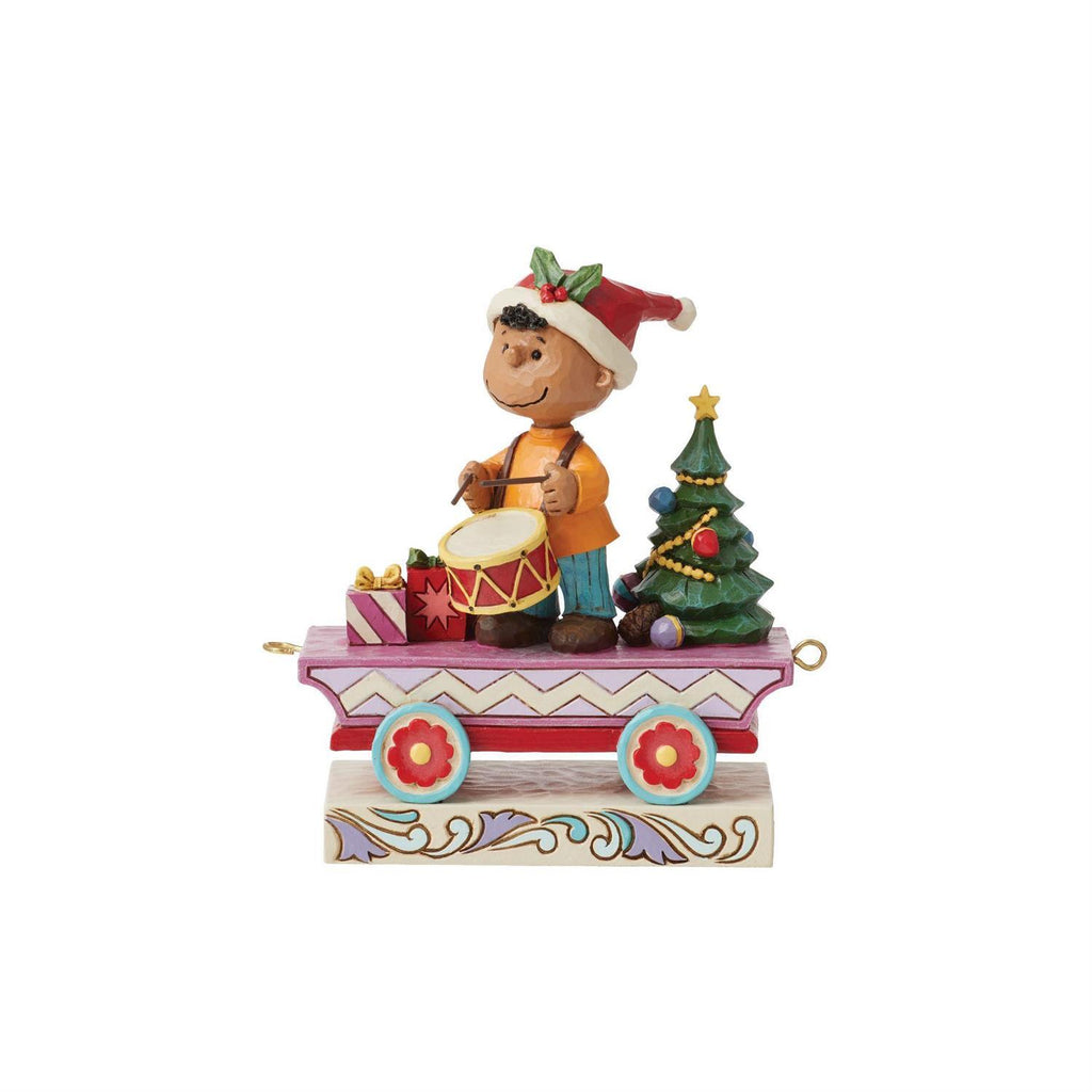 Peanuts by Jim Shore <br> Franklin Train Car <br> "Drumming Up Holiday Cheer"