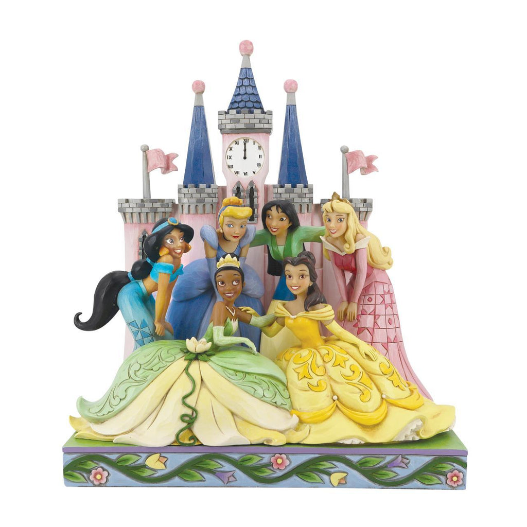 Available by PRE-ORDER <br> Disney Traditions <br> Princesses with Castle <br> "Beautiful and Brave" - $369.95