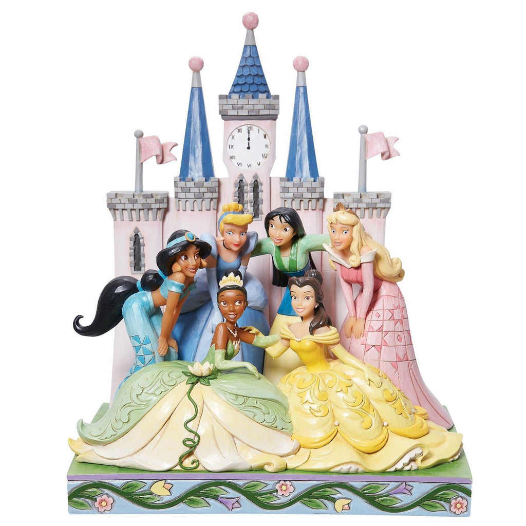 Available by PRE-ORDER <br> Disney Traditions <br> Princesses with Castle <br> "Beautiful and Brave" - $369.95
