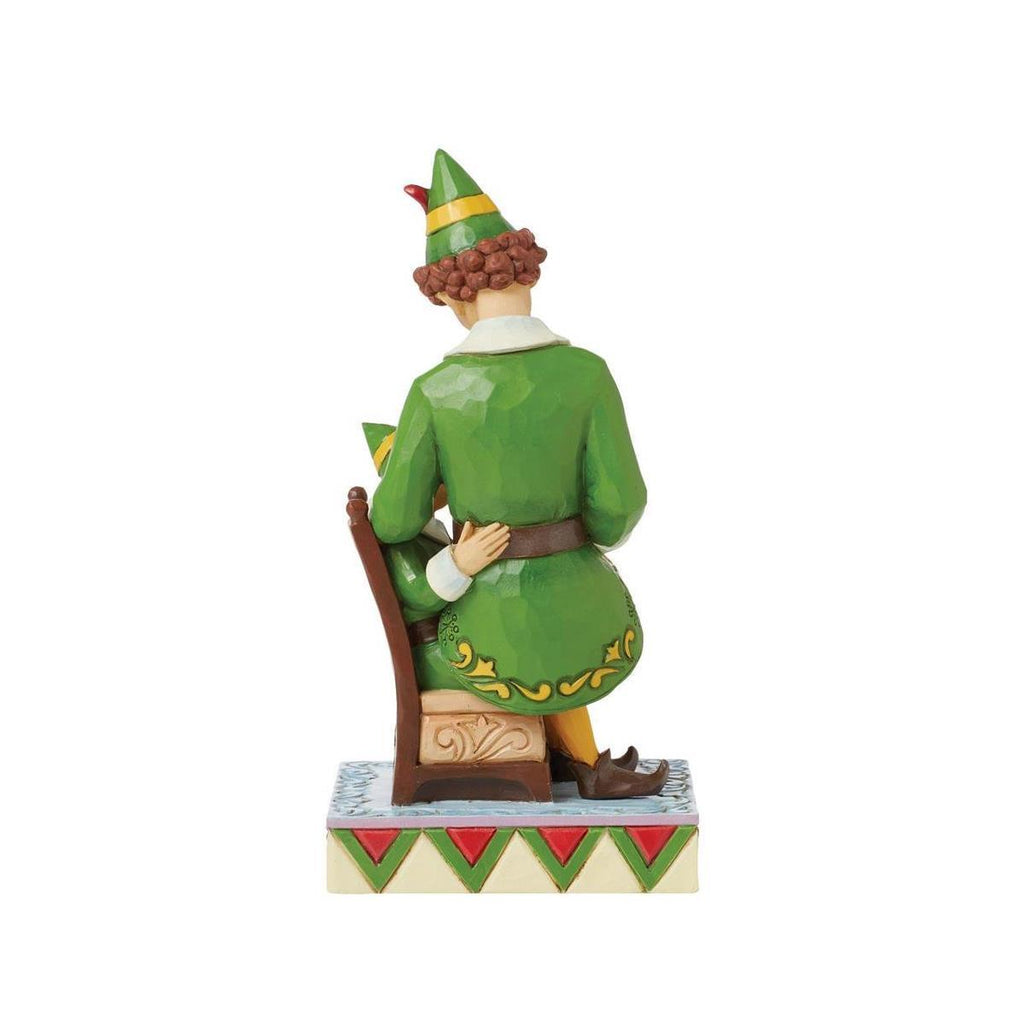 PRE-ORDER 2024 <br> Elf by Jim Shore <br> Buddy Elf Sitting on Papa Elf (16cm) <br> "I'll Always Be Here For You Buddy" - $149.95