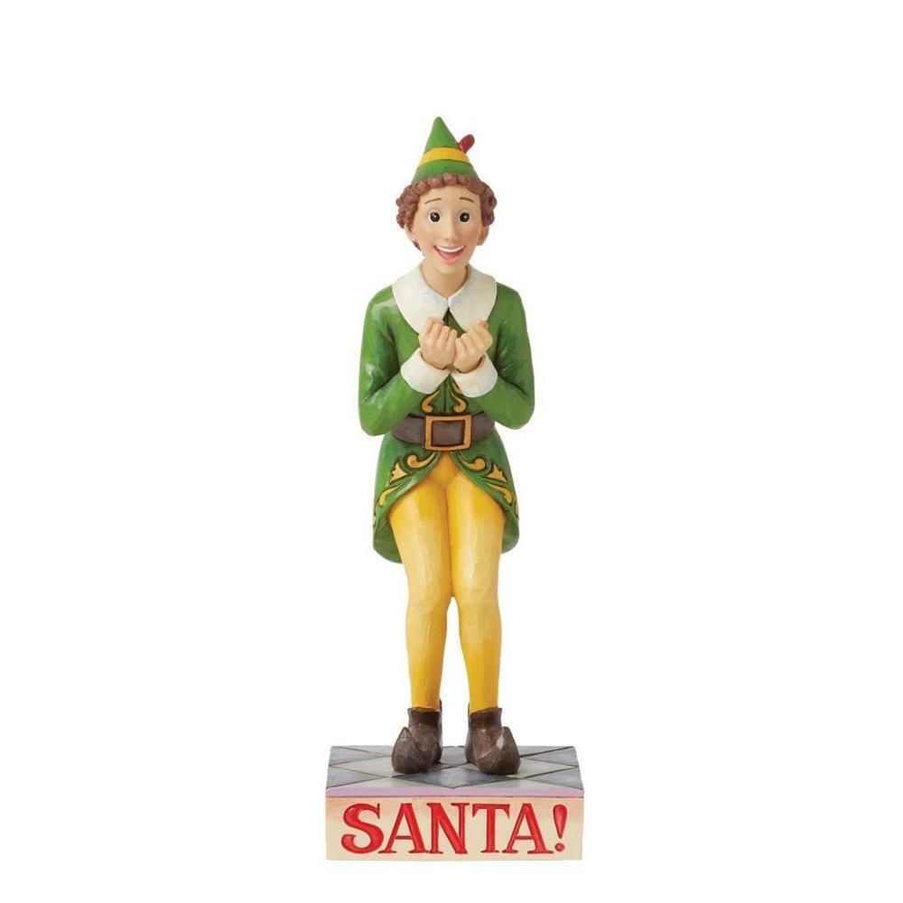 PRE-ORDER 2024 <br> Elf by Jim Shore <br> Buddy Elf Excited Post (22cm) <br> "SANTA! I know him" - $129.95