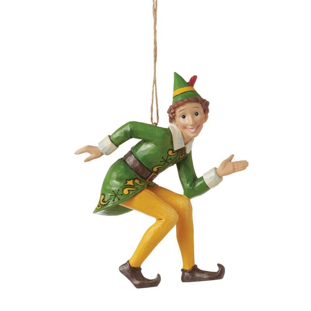 PRE-ORDER 2024 <br> Elf by Jim Shore <br> Buddy Elf Crouching (10.5cm) <br> Hanging Ornament - $64.95