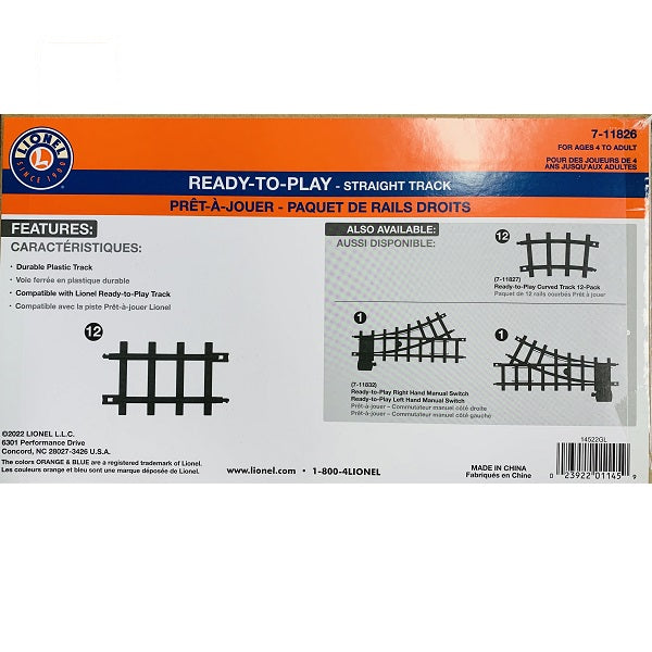 Lionel Trains <br> Ready to Play Straight Train Track Pack <br> Pack of 12