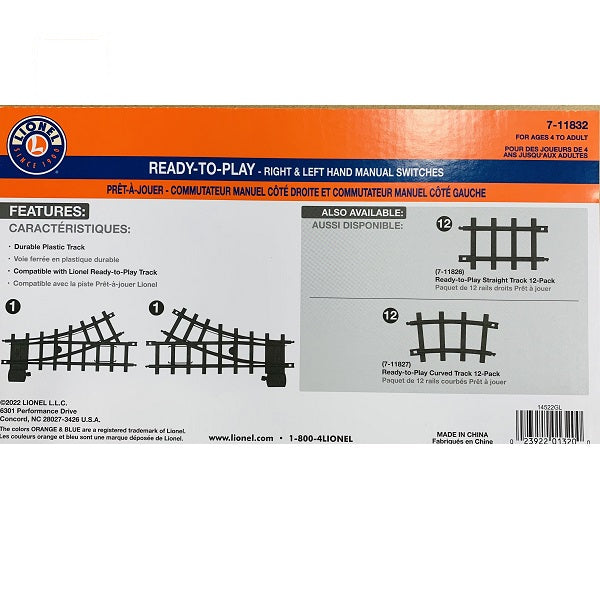 Lionel Trains <br> Ready to Play Manual Switches Interchange Track Pack <br> Set of 2