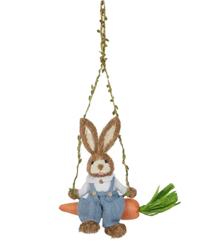 Parker Bunny on Carrot Swing (32cm)